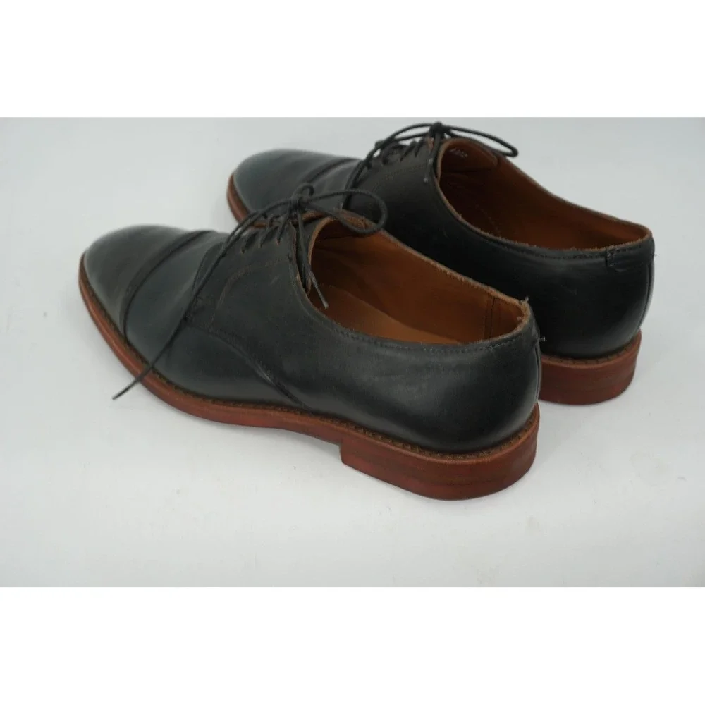 Allen Edmonds Oak Street Shoes Blue Gray Cap Toe Derby Dress Men's Size 8.5 EEE